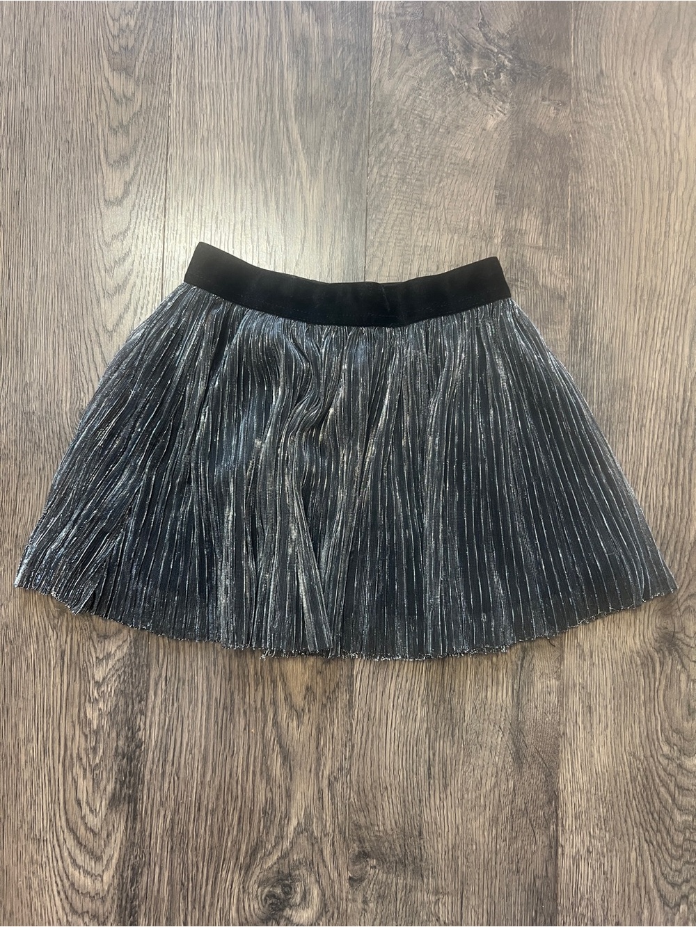 Lindex Kids Black Metallic Pleated Mini Skirt - Size 2-4Y